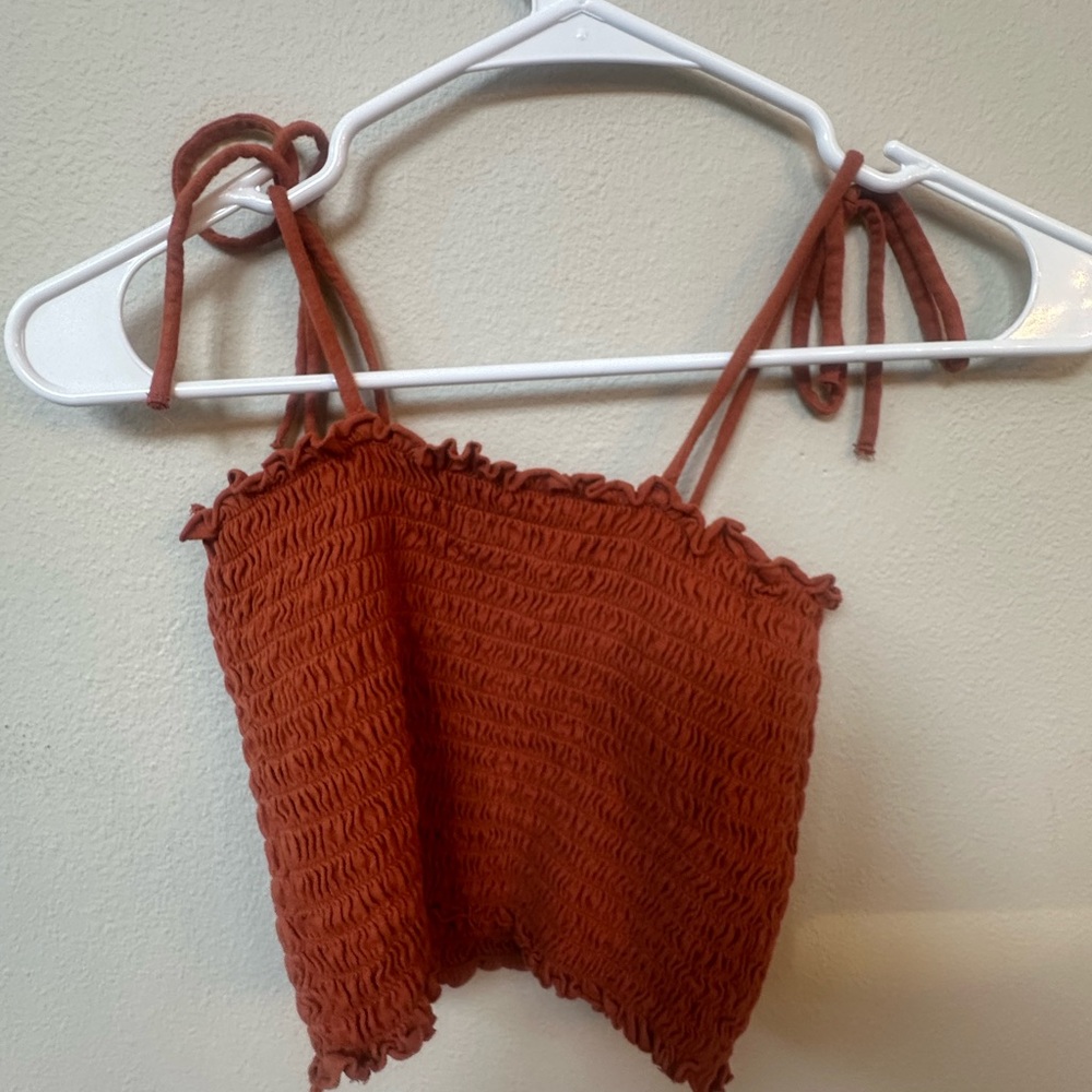 Wild Fable Rust Smocked Women’s Crop Top, Size Small
